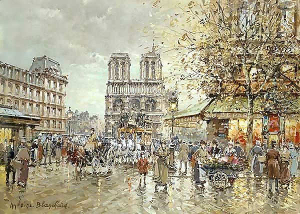 Place Saint Michel Notre Dame Oil Painting by Agost Benkhard