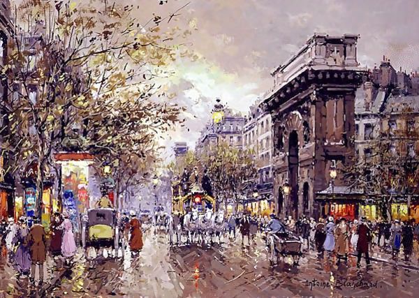 Porte St Martin Oil Painting by Agost Benkhard