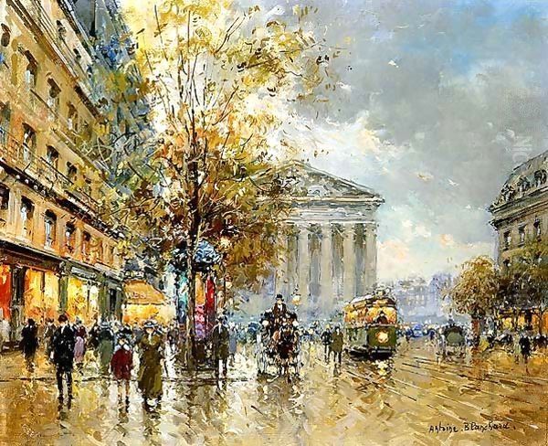 Rue Royale Madeleine Oil Painting by Agost Benkhard