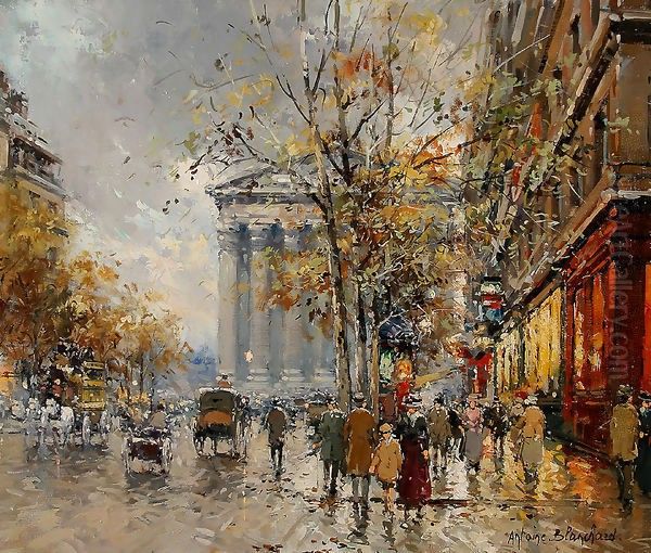 Rue Royale Madeleine2 Oil Painting by Agost Benkhard