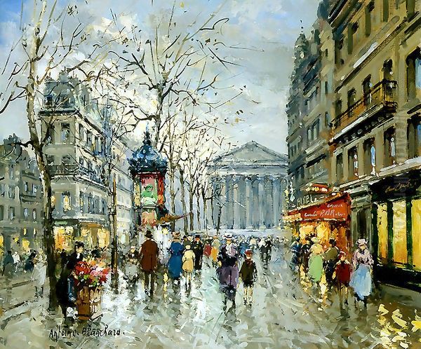 Rue Tronchet La Madeleine Oil Painting by Agost Benkhard