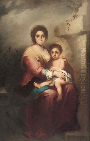 The Madonna and Child 2 Oil Painting by Bartolome Esteban Murillo