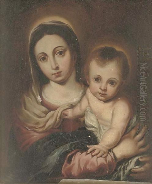 The Madonna and Child 3 Oil Painting by Bartolome Esteban Murillo