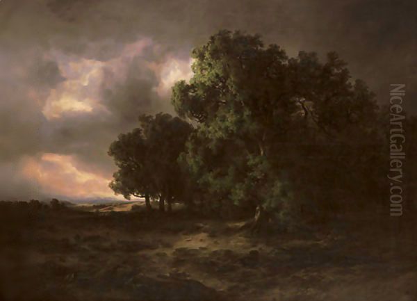 Orage, 1843 Oil Painting by Alexandre Calame