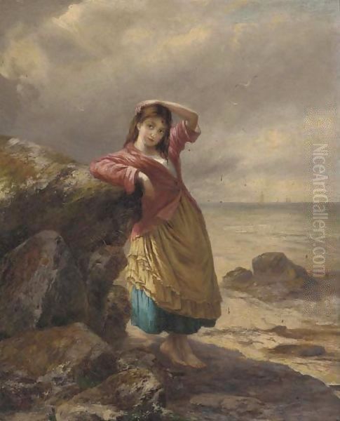 The fisherman's daughter Oil Painting by Augustus Edward Mulready