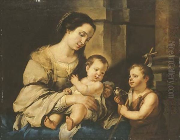 The Virgin and Child with the Infant Saint John the Baptist Oil Painting by Bartolome Esteban Murillo