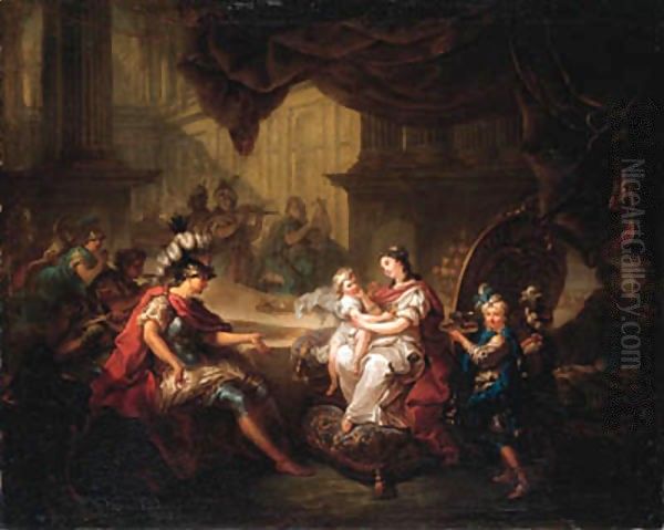 Dido's banquet Oil Painting by Charles-Amedee-Philippe van Loo