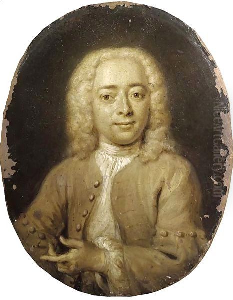 Portrait of Philips Zweerts (1704-1774), small half-length Oil Painting by Cornelis Troost