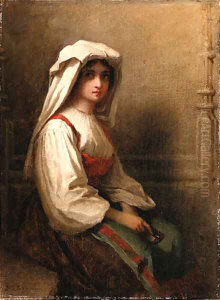 Portrait of a woman Oil Painting by Eastman Johnson