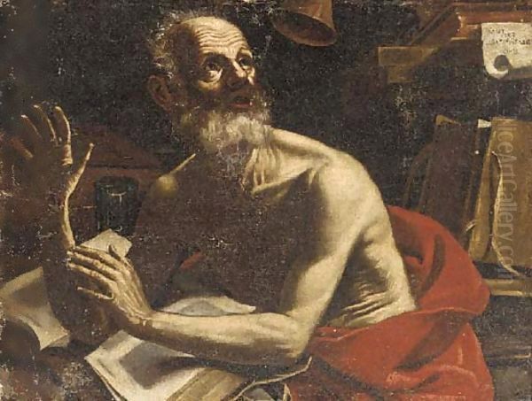 Saint Jerome in his study Oil Painting by Jusepe de Ribera