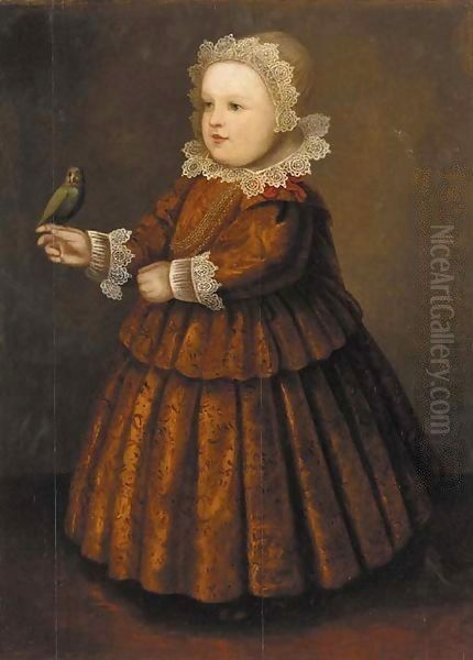 Portrait of a young girl 2 Oil Painting by Wybrand Simonsz. de Geest