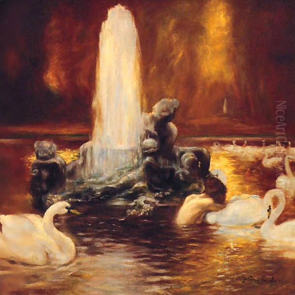 Leda And The Swan Oil Painting by Gaston de Latouche