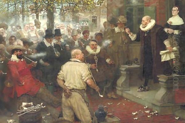 The Smoker's Rebellion (The Edict of William The Testy) Oil Painting by George Henry Boughton