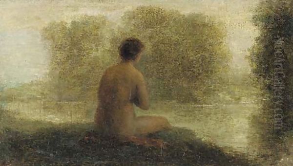 Baigneuse au bord de l'eau Oil Painting by Ignace Henri Jean Fantin-Latour