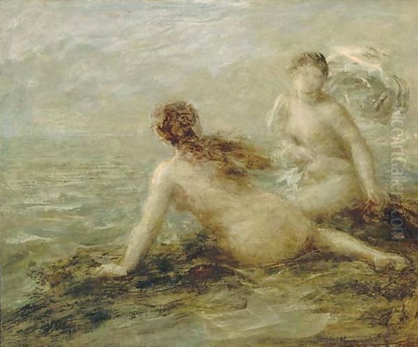 Baigneuses au bord de la mer Oil Painting by Ignace Henri Jean Fantin-Latour