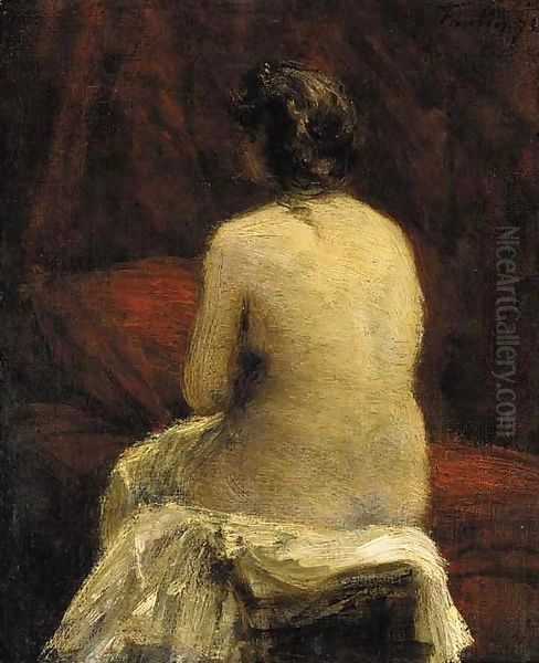 Etude de femme nue vue de dos Oil Painting by Ignace Henri Jean Fantin-Latour