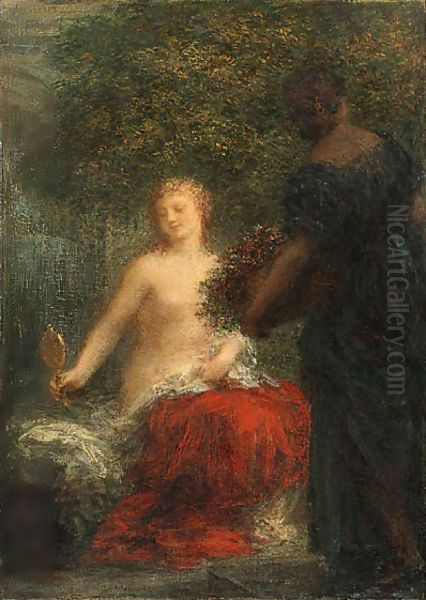 Femme sa toilette Oil Painting by Ignace Henri Jean Fantin-Latour