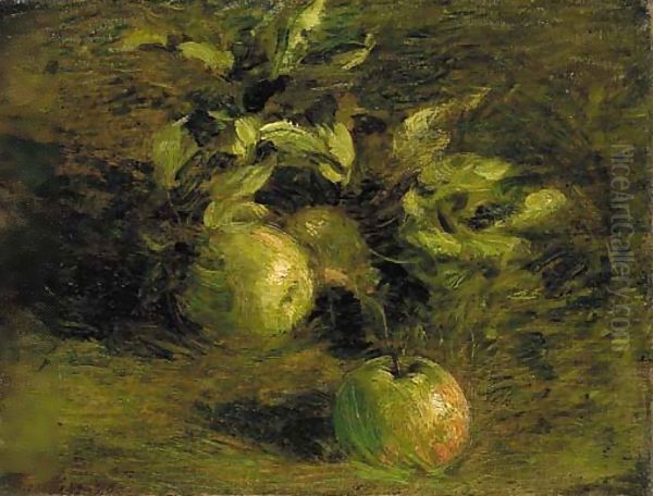 Les pommes Oil Painting by Ignace Henri Jean Fantin-Latour