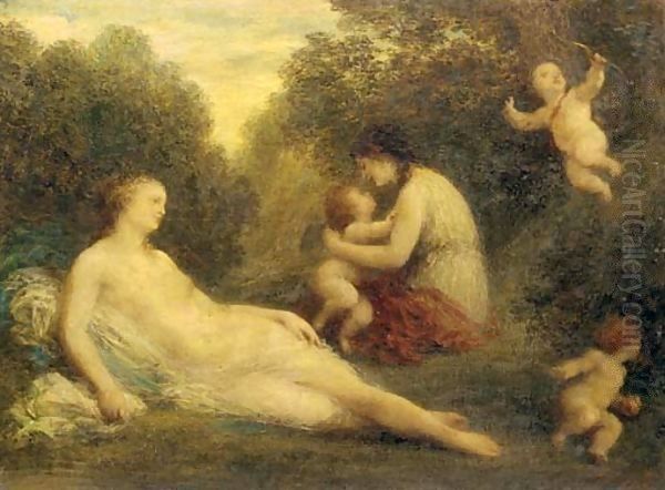 Venus et les Amours Oil Painting by Ignace Henri Jean Fantin-Latour