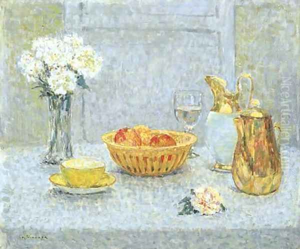 La table blanche Oil Painting by Henri Eugene Augustin Le Sidaner