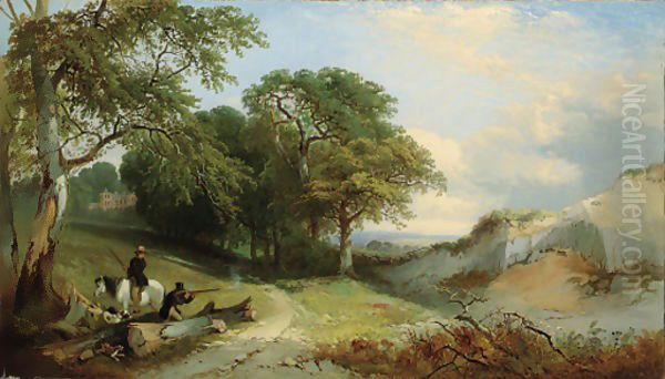 Rabbit Shooting Oil Painting by Henry John Boddington