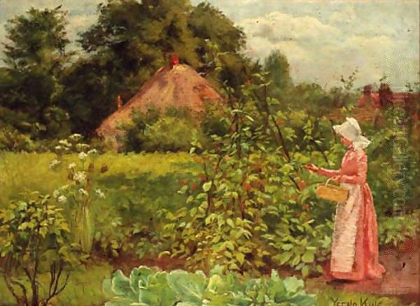 Picking Berries Oil Painting by Henry John Yeend King