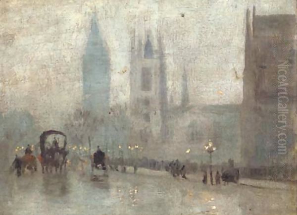 St. Margaret's Westminster, and Big Ben Oil Painting by Herbert Menzies Marshall