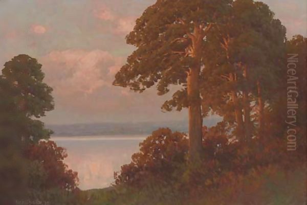 Red Sunset Oil Painting by Ivan Fedorovich Choultse