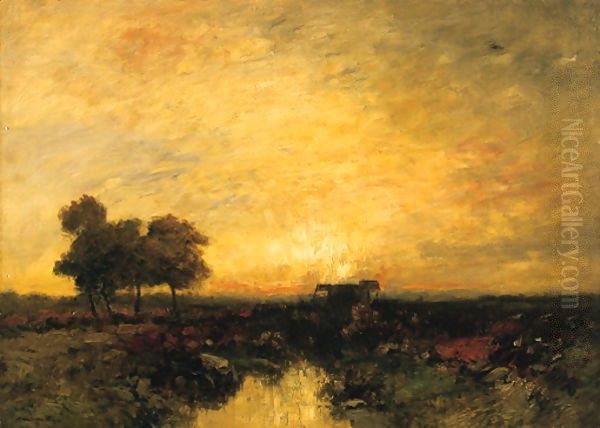 Sunset Oil Painting by John Francis Murphy