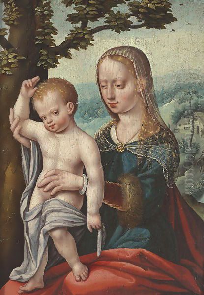 The Virgin and Child Oil Painting by Jan Sanders Van Hemessen