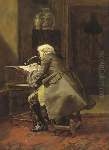 An important letter Oil Painting by John Seymour Lucas