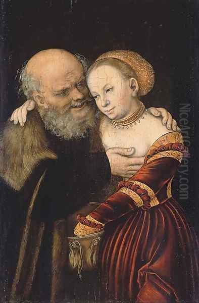 The Ill-matched Lovers Oil Painting by Lucas The Younger Cranach