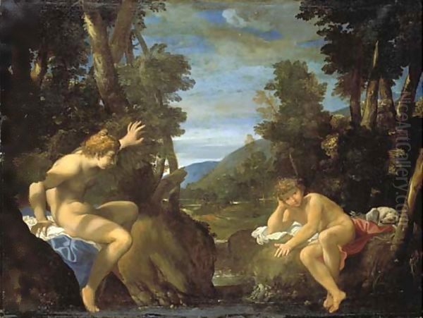 Salmacis and Hermaphroditus Oil Painting by Lodovico Carracci