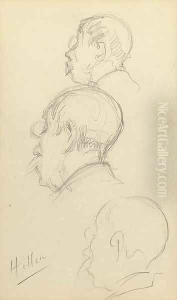 Head studies Oil Painting by Paul Cesar Helleu