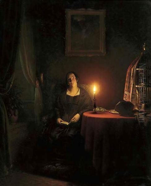 Divine inspiration Oil Painting by Petrus van Schendel