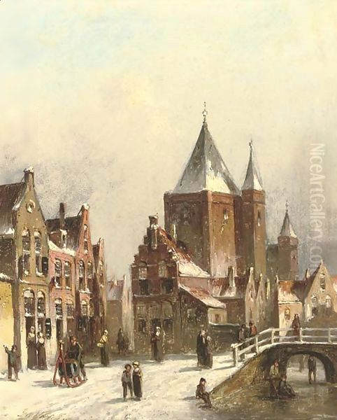 Haarlem in winter Oil Painting by Pieter Gerard Vertin