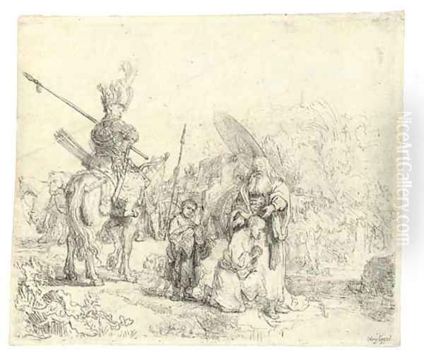 The Baptism of the Eunuch Oil Painting by Rembrandt Van Rijn