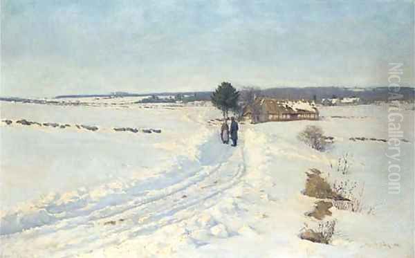 A Winter morning Oil Painting by Sigvard Hansen