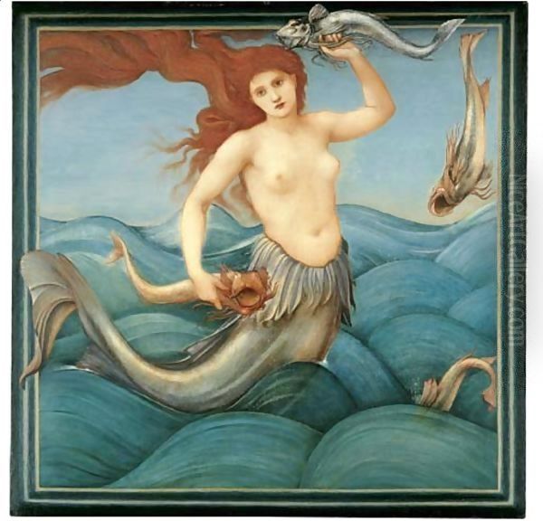 A Sea-Nymph Oil Painting by Sir Edward Coley Burne-Jones