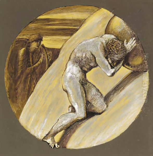 Sisyphus Oil Painting by Sir Edward Coley Burne-Jones