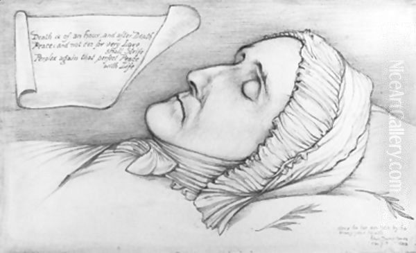 Study of a woman on her death-bed Oil Painting by Sir Edward Coley Burne-Jones