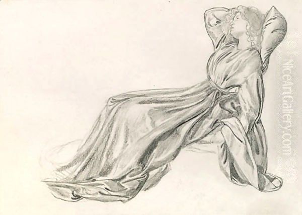 Study of Fanny Cornforth, reclining Oil Painting by Sir Edward Coley Burne-Jones