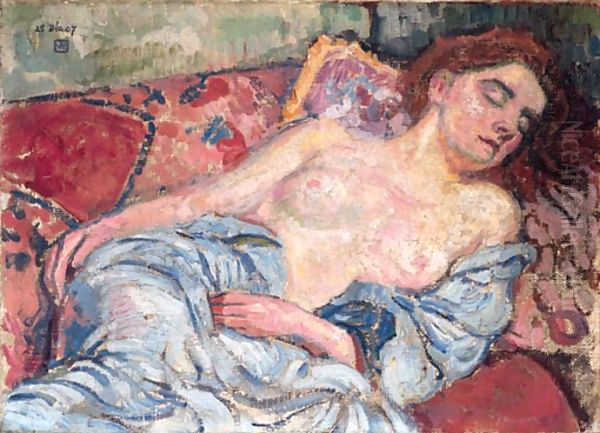 Nu au divan Oil Painting by Theo van Rysselberghe