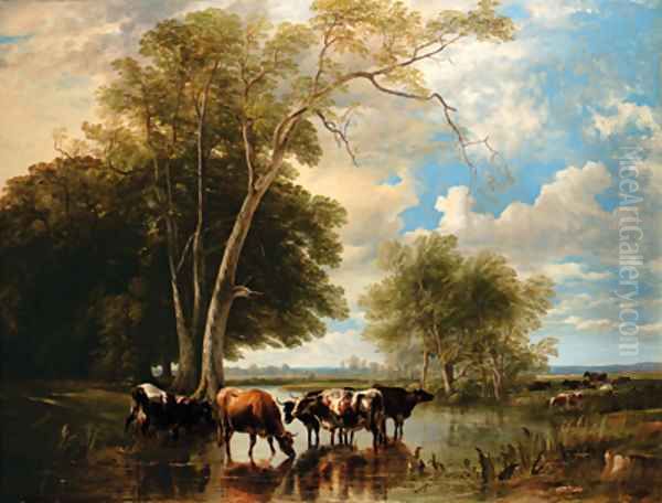 Evening in the Meadows Oil Painting by Thomas Sidney Cooper