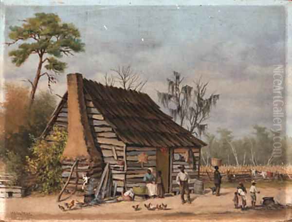 Cabin scene Oil Painting by William Aiken Walker