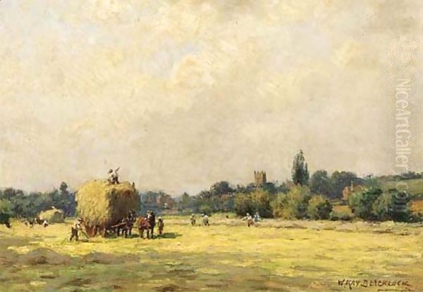 Haymaking Oil Painting by William Kay Blacklock