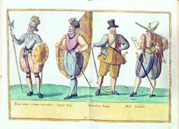 Sixteenth century costumes from 'Omnium Poene Gentium Imagines' Oil Painting by Abraham de Bruyn