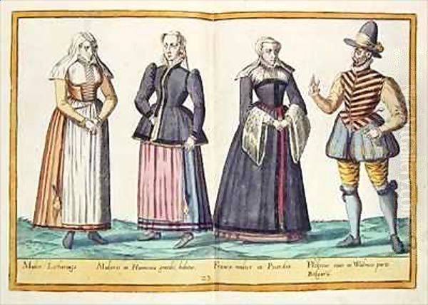 Sixteenth century costumes from 'Omnium Poene Gentium Imagines' 14 Oil Painting by Abraham de Bruyn