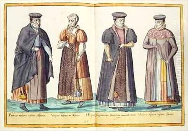 Sixteenth century costumes from 'Omnium Poene Gentium Imagines' 22 Oil Painting by Abraham de Bruyn