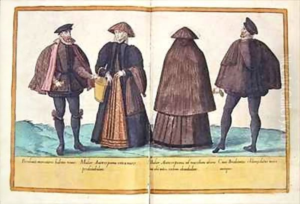 Sixteenth century costumes from 'Omnium Poene Gentium Imagines' 32 Oil Painting by Abraham de Bruyn